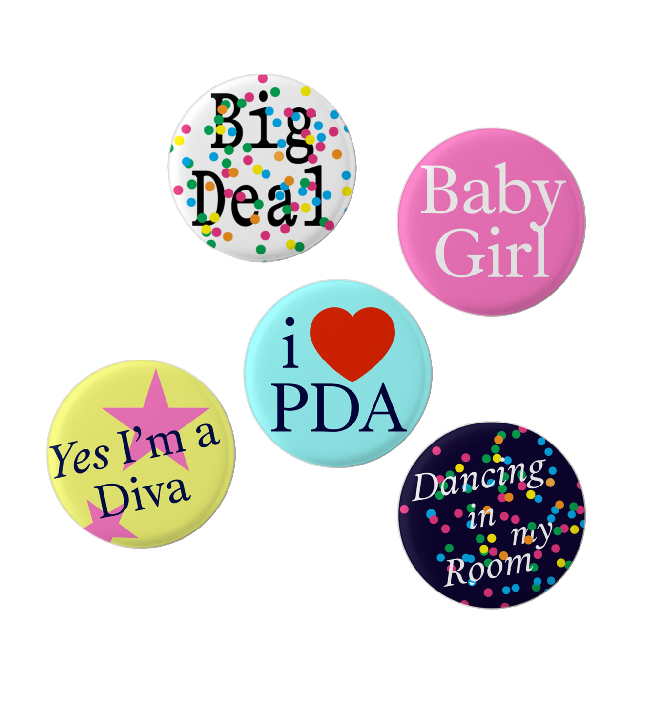 dancing in my room badge set of 5